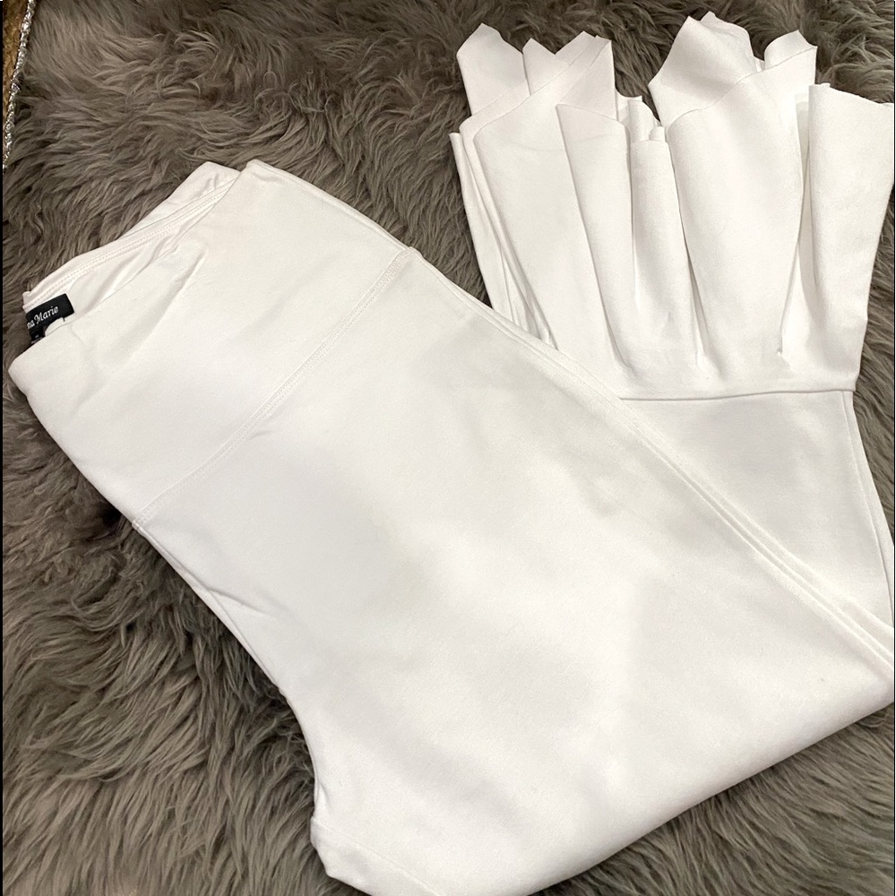 NWT, White Athena Marie Ankle Flair Pant, Large